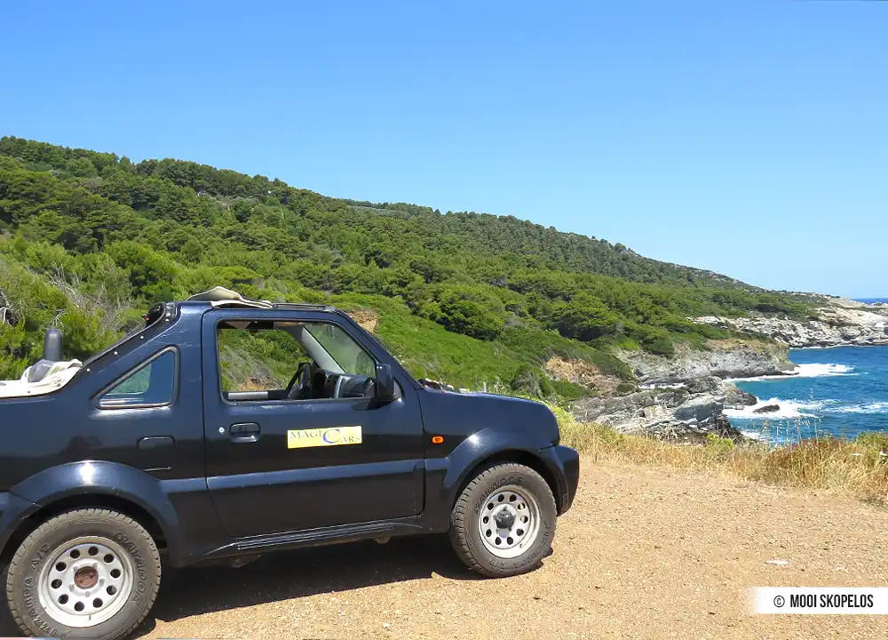 Suzuki Jimny Cabrio op Skopelos