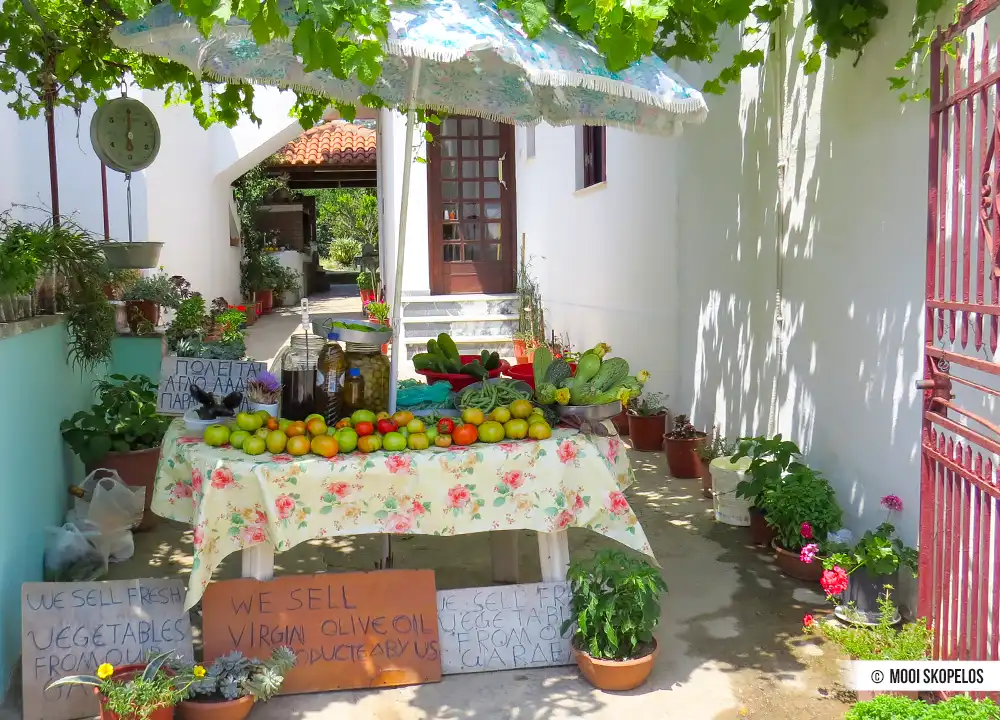 Groente en fruit Skopelos-stad